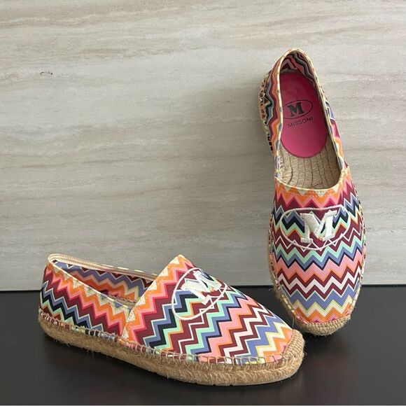Authentic MISSONI Logo Embroidered Espadrilles Size 39 - Picture 9 of 9